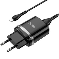 Зарядное устройство Hoco N1 + Lightning кабель (2.4A) Черное