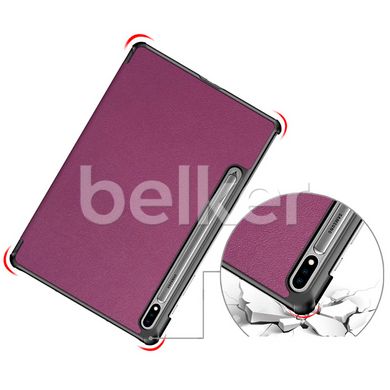 Чехол для Samsung Galaxy Tab S7 FE T733 Moko кожаный Фиолетовый