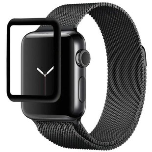 Защитное стекло Apple Watch 38 mm Tempered Glass 3D Черный смотреть фото | belker.com.ua