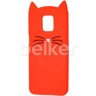 Силиконовый чехол для Xiaomi Redmi Note 9 Pro Cute Cat case Красный смотреть фото | belker.com.ua