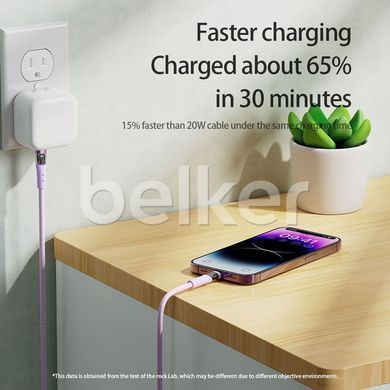 Кабель Type-C to Lightning Rock Z21 Transparency 1.2 метра Белый