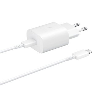 Зарядное устройство Samsung Fast Charge 15W (EP-T1510) с кабелем Type-C Белое