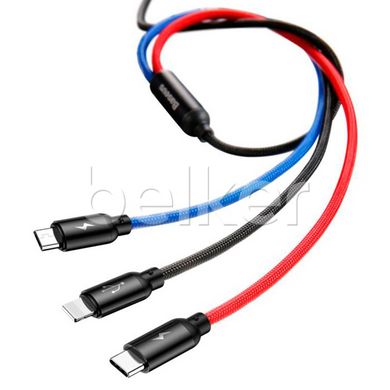 Кабель Baseus 3-in-1 USB MicroUSB/Lightning/Type-C Черный