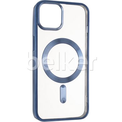 Чехол для iPhone 15 MagSafe Stand frame Синий