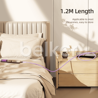 Кабель для iPhone Lightning USB Rock Z21 Transparency 1.2 метра Сиреневый