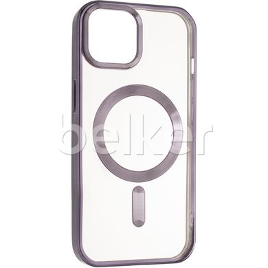 Чехол для iPhone 15 MagSafe Stand frame Фиолетовый