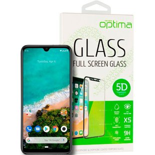 Защитное стекло для Xiaomi Mi A3 Optima 5D Черный смотреть фото | belker.com.ua