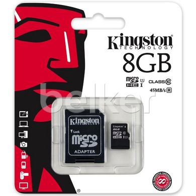 Карта памяти Kingston microSD 8Gb Class 10