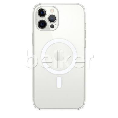 Силиконовый чехол для iPhone 12 Pro Max MagSafe Прозрачный Прозрачный смотреть фото | belker.com.ua