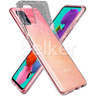 Силиконовый чехол для  Samsung Galaxy A51 (A515) Remax Glossy Shine case (с блестками) Прозрачный смотреть фото | belker.com.ua