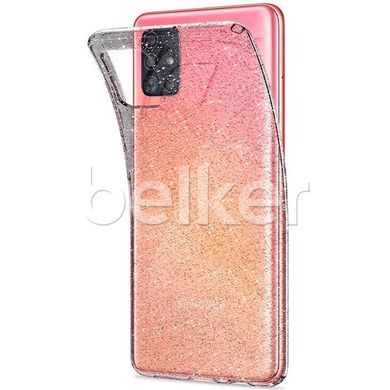 Силиконовый чехол для  Samsung Galaxy A51 (A515) Remax Glossy Shine case (с блестками) Прозрачный смотреть фото | belker.com.ua