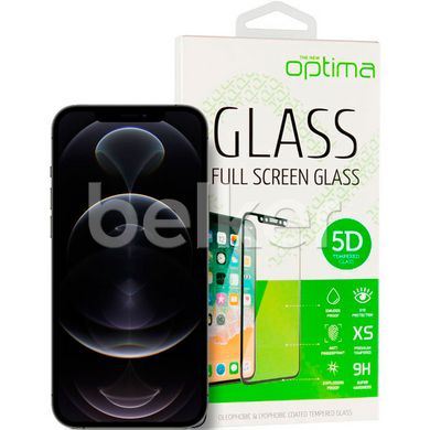 Защитное стекло для iPhone 12 Pro Max Optima 5D Черный смотреть фото | belker.com.ua