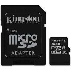 Карта памяти Kingston microSD 16Gb Class 10