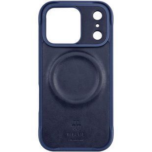 Кожаная накладка iPhone 18 Pro Max Piblue Premium series 3 MagSafe (PL-128) Синий