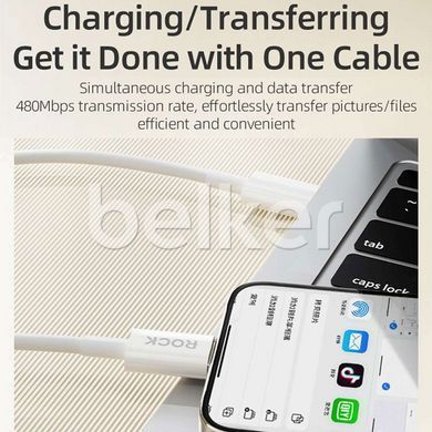 Кабель Type-C to Lightning Rock Basic Series P8 1 метр Белый