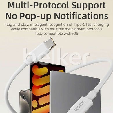 Кабель Type-C to Lightning Rock Basic Series P8 1 метр Белый