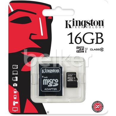 Карта памяти Kingston microSD 16Gb Class 10