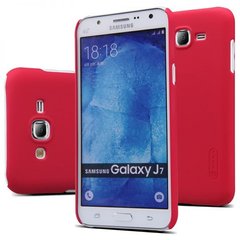 Пластиковый чехол для Samsung Galaxy J7 2015 J700 Nillkin Frosted Shield Красный смотреть фото | belker.com.ua