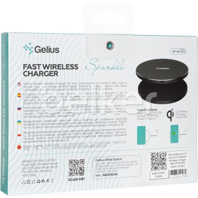Беспроводное зарядное устройство Gelius Pro Sparkle Wireless Charger 15W GP-WC003