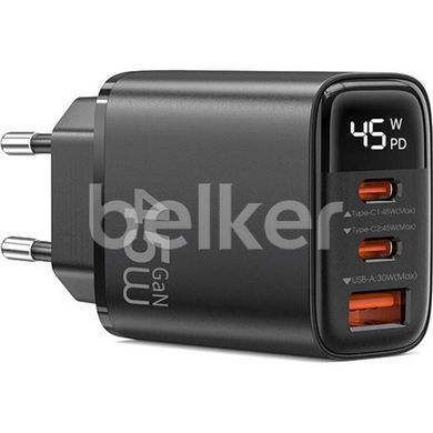Зарядное устройство Wiwu Firefly GaN Fast Charger 2C+1A with digital display 45W Wi-G011 Черное