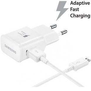 Зарядное устройство Samsung Fast Charge с кабелем micro USB Белое