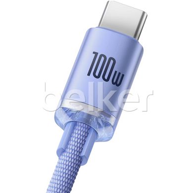 Кабель USB Type-C Baseus Crystal Shine 100W (CAJY000405) 1.2m Фиолетовый