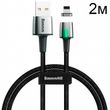 Кабель Apple Lightning USB для iPhone iPad Baseus Zinc Fabric Magnetic Lightning (CALXC-B01) 2 метра
