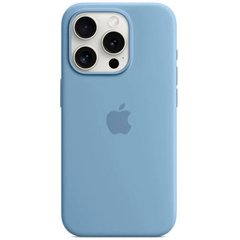 Чехол для для iPhone 15 Pro Silicone case Голубой