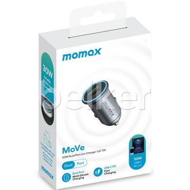 Автомобильное зарядное устройство Momax Dual Port U+C 30W UC18E