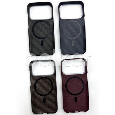 Карбоновый чехол iPhone 18 Pro Max Kevlar design with MagSafe Черный