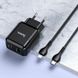 Зарядное устройство Hoco N5 PD20W+QC3.0 (USB + Type-C) с кабелем Lightning Черный в магазине belker.com.ua