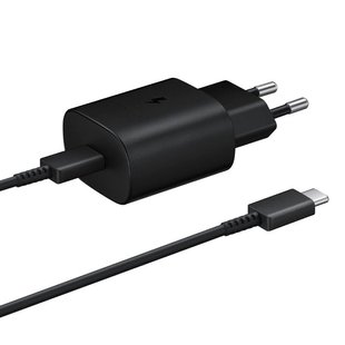 Зарядное устройство Samsung Fast Charge EP-TA800 с кабелем Type-C Черное