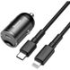Автомобильное зарядное устройство для iPhone Baseus Tiny Star Mini PPS QC (TZVCHX-0G) + Cable Type-C/Lightning 18W Черный в магазине belker.com.ua