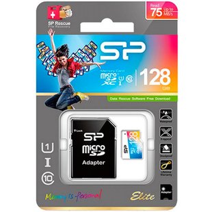 Карта памяти Silicon Power Elite microSDXC 128Gb Class 10 (UHS-1)