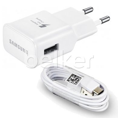 Зарядное устройство Samsung Fast Charge с кабелем Type-C Белое