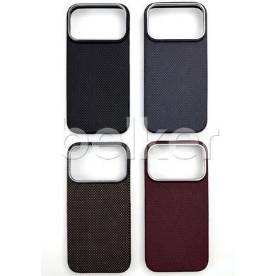 Карбоновый Чехол iPhone 18 Pro Max Kevlar design with MagSafe Коричневый