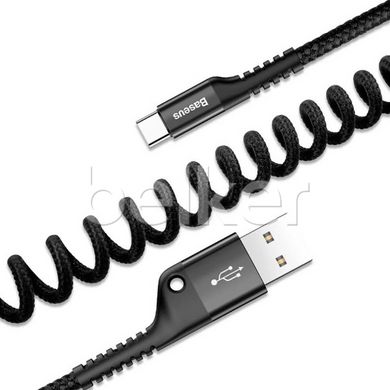 Кабель USB Type-C витой Baseus Spring (1.6 метра) Черный