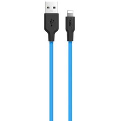 Силиконовый кабель для iPhone USB - Lightning Hoco X21 Голубой