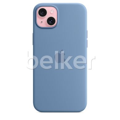Чехол Apple Silicone Case MagSafe для iPhone 15 Plus Голубой