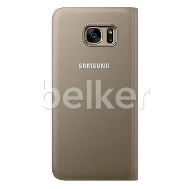 Чехол книжка для Samsung Galaxy S7 Edge G935 Flip Wallet Cover Копия Золотой смотреть фото | belker.com.ua