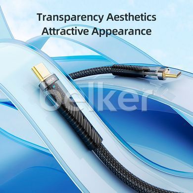 Кабель USB-C на USB-C Rock Z21 Transparency 100W Сиреневый