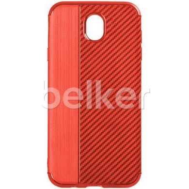 Противоударный чехол для Samsung Galaxy J7 2017 (J730) iPaky Carbon TPU Красный смотреть фото | belker.com.ua