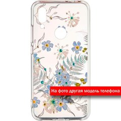 Силиконовый чехол для Samsung Galaxy A80 A805 Swarovski case Blue flowers смотреть фото | belker.com.ua