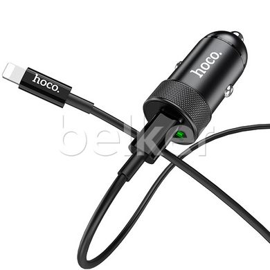 Автомобильное зарядное устройство Hoco Z32B + кабель USB-C на Lightning