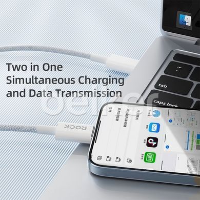 Кабель Type-C to Lightning Rock Flash Charge Series 27W Z20 1 метр Белый