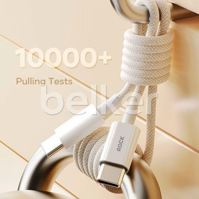 Кабель USB-C на USB-C Rock Flash Charge Series Z20 60W 1 метр Белый
