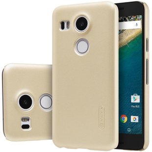 Пластиковый чехол для LG Nexus 5X Nillkin Frosted Shield Золотой смотреть фото | belker.com.ua