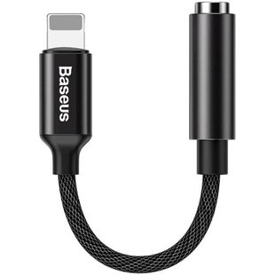 Переходник для наушников iPhone Baseus Lightning Male to 3.5mm Female (CALL3-01) Черный