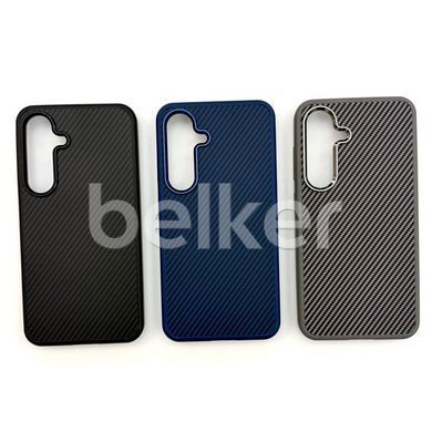 Противоударный чехол на Samsung Galaxy S25 (S931) Kevlar Soft touch with MagSafe Синий