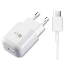 Зарядное устройство LG c кабелем USB Type-C Белое